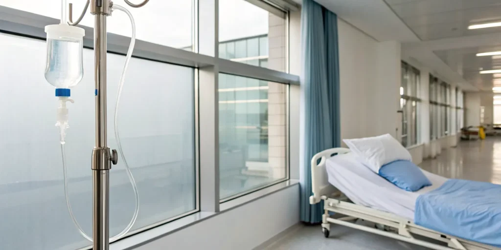 A patient receiving IV vitamin therapy in a clinical setting at Kentuckiana Pain Specialists
